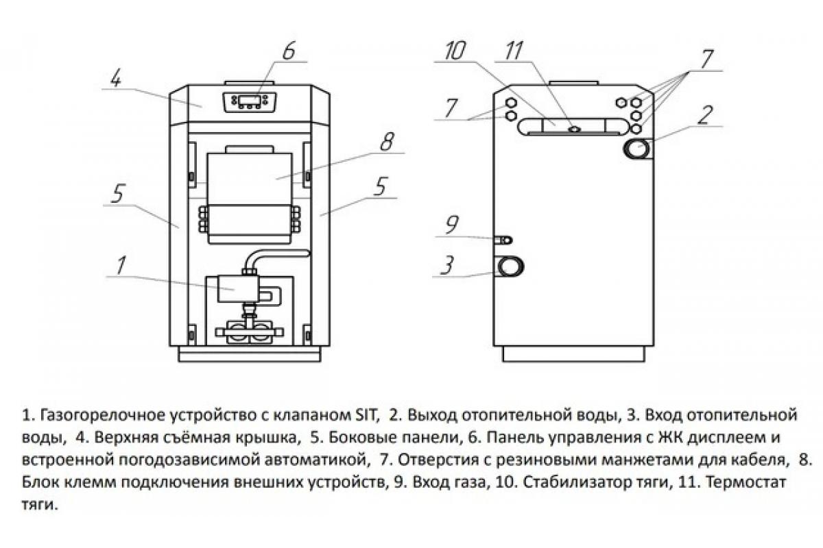 Схема газового котла лемакс