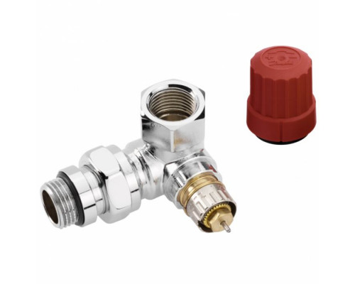 Клапан термостатический RA-NCX для двухтр хром Ду 15 Ру10 Rp1/2"хR1/2" угловой трёхосевой ВР клипс RA лев Danfoss 013G4240