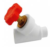 Клапан (вентиль) PP-R запорный бел внутр/наруж пайка Дн 20х45гр VALFEX 10173020