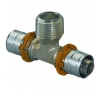 Тройник МП латунь MLC Дн 25х3/4"х25 НР пресс Uponor 1015038