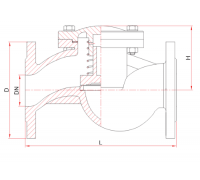 Клапан обратный фланцевый ду80