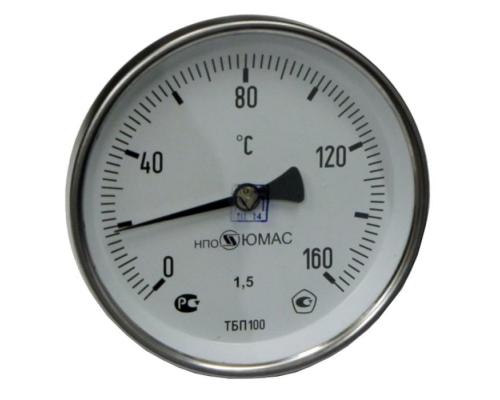 Термометр биметаллический осевой Дк100 L=50мм G1/2" 160C ТБП-Т НПО ЮМАС