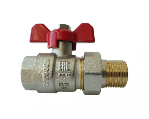 Кран шаровой BVR-FR ГОСТ Р 59553 с накидной гайкой и ниппелем DN 15 PN 40 065B8303RG Ридан