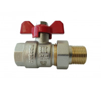 Кран шаровой BVR-FR ГОСТ Р 59553 с накидной гайкой и ниппелем DN 25 PN 40 065B8305RG Ридан