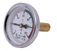 Термометр биметаллический осевой Дк80 L=60мм G1/2" 120C ТБ80 Метер