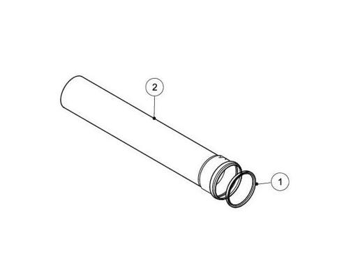 Удлинитель горизонтальный для газоотвода 60/100 длиной 1,0 метр (L=1000), система "труба в трубе", внутренняя - алюминий крашеный, наружная - сталь Для котлов Рысь, Ягуар., котлы газовые Protherm Рысь и Ягуар