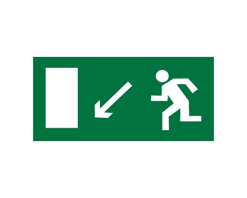 Знак Е 08 - Направление к эвакуационному выходу налево вниз