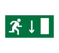 Знак Е 09 — Указатель двери эвакуационного выхода (правосторонний)