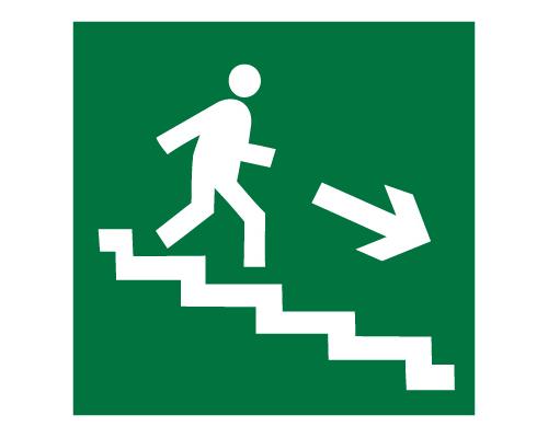 Знак Е 13 - Направление к эвакуационному выходу по лестнице вниз