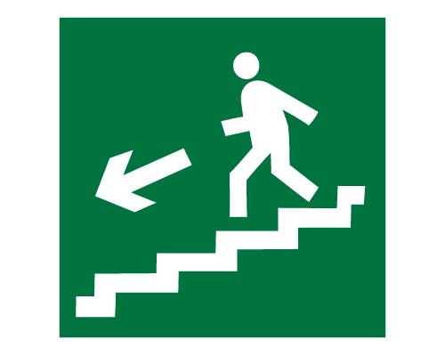 Знак Е 14 - Направление к эвакуационному выходу по лестнице вниз