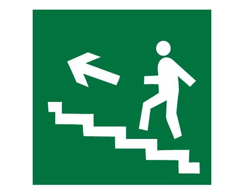 Знак Е 16 - Направление к эвакуационному выходу по лестнице вверх
