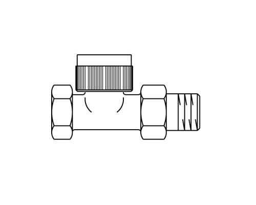 Вентиль для термостатов серии  AV 6  Ду 20 3/4  проходной с предварительной настройкой резьбовое соединение М 30 х 1,5 из латуни никелированные белый защитный колпачок Oventrop 1183866