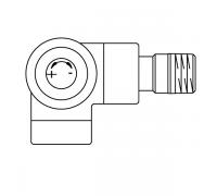 Вентиль для термостатов  серии Е   резьбовое соединение М 30*1,5  латунь угловой трехосевой левое присоед-е Ду 15  1/2   матовая сталь Oventrop 1163482