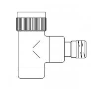 Вентиль для термостатов  серии Е   резьбовое соединение М 30*1,5  из латуни угловой Ду 15  1/2   матовая сталь Oventrop 1163082
