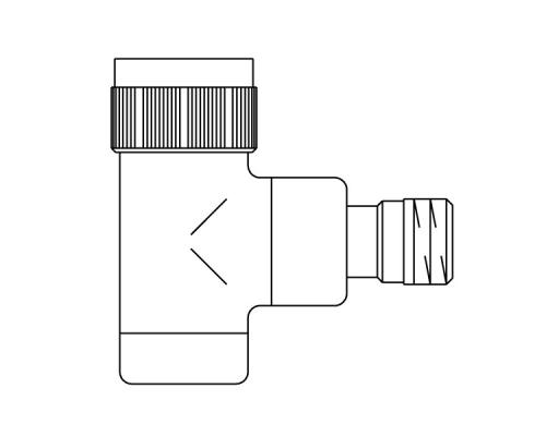 Вентиль для термостатов  серии Е   резьбовое соединение М 30*1,5  из латуни угловой Ду 15  1/2   матовая сталь Oventrop 1163082